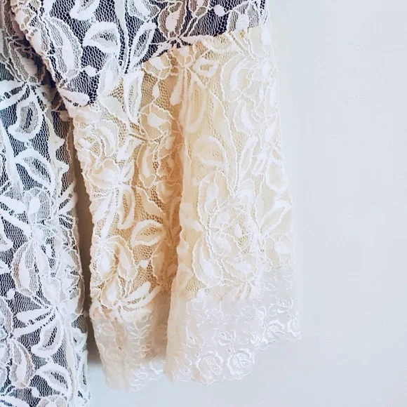 L&B Lucky & Blessed Cream Lace Dress Small - Picture 2 of 6